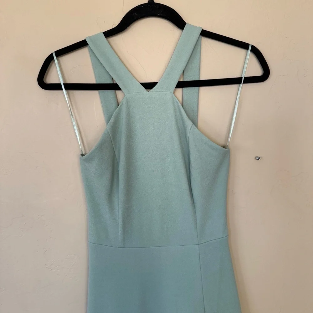 Birdy Grey Sage Green Halter Neck Maxi Dress NWT Size XS Bridesmaid Formal Slit
